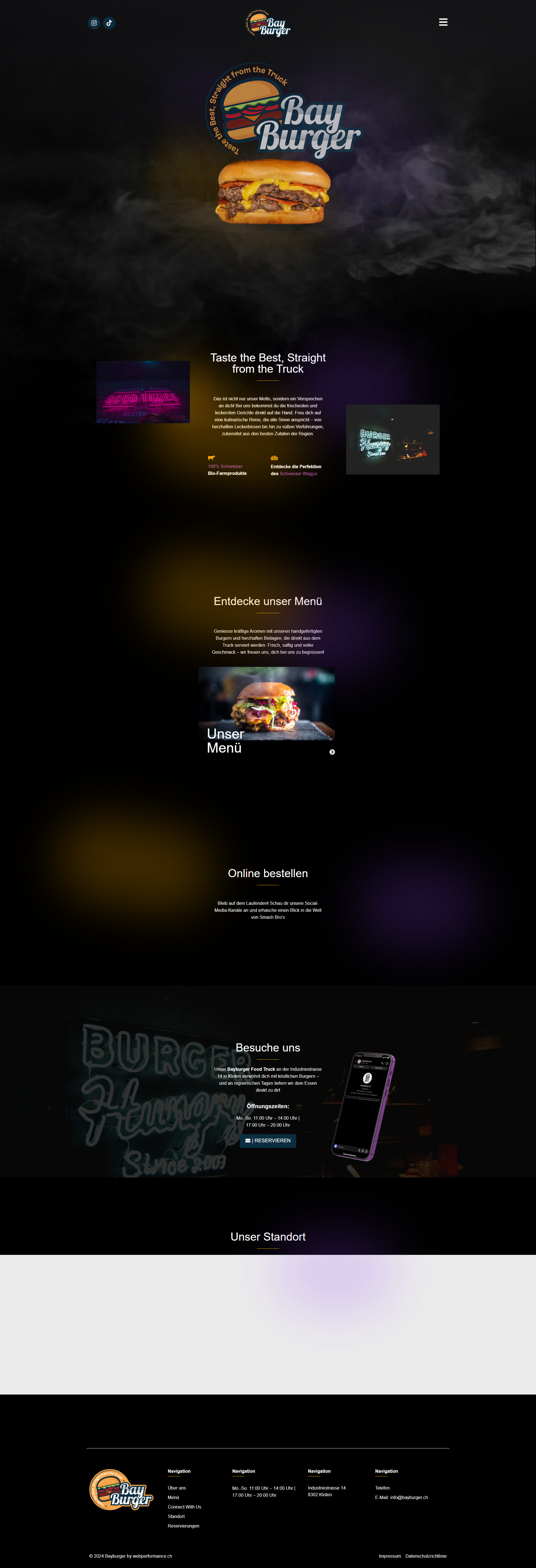 Portfolio project: Online Ordering System for Bay Burger, built with Wordpress, located in USA