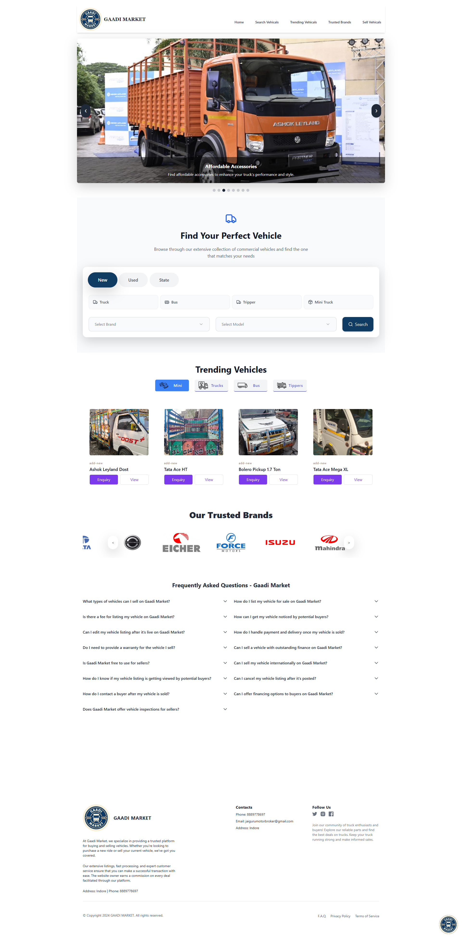 Portfolio project: Vehicle E-Commerce Marketplace, built with Wordpress, located in USA