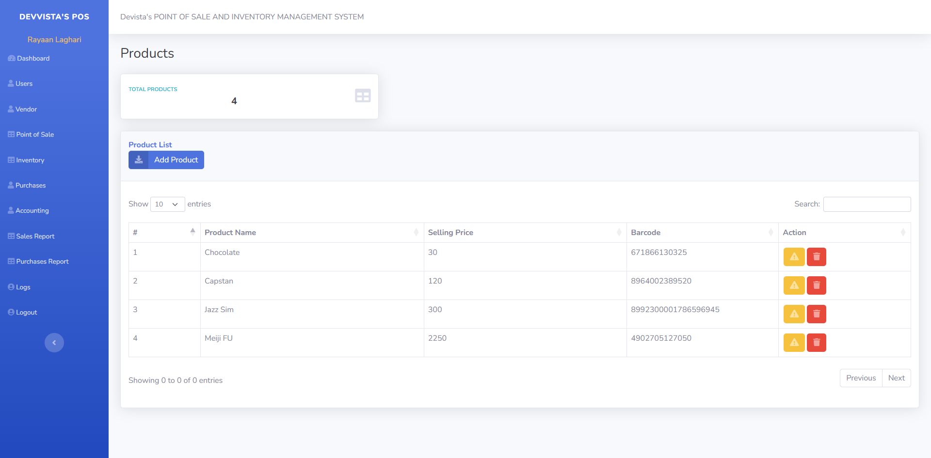 Portfolio project: Point of Sale System for Mart, built with PHP,HTML,CSS,BOOTSTRAP,JS,AJAX,MYSQL, located in Nawabshah,Pakistan