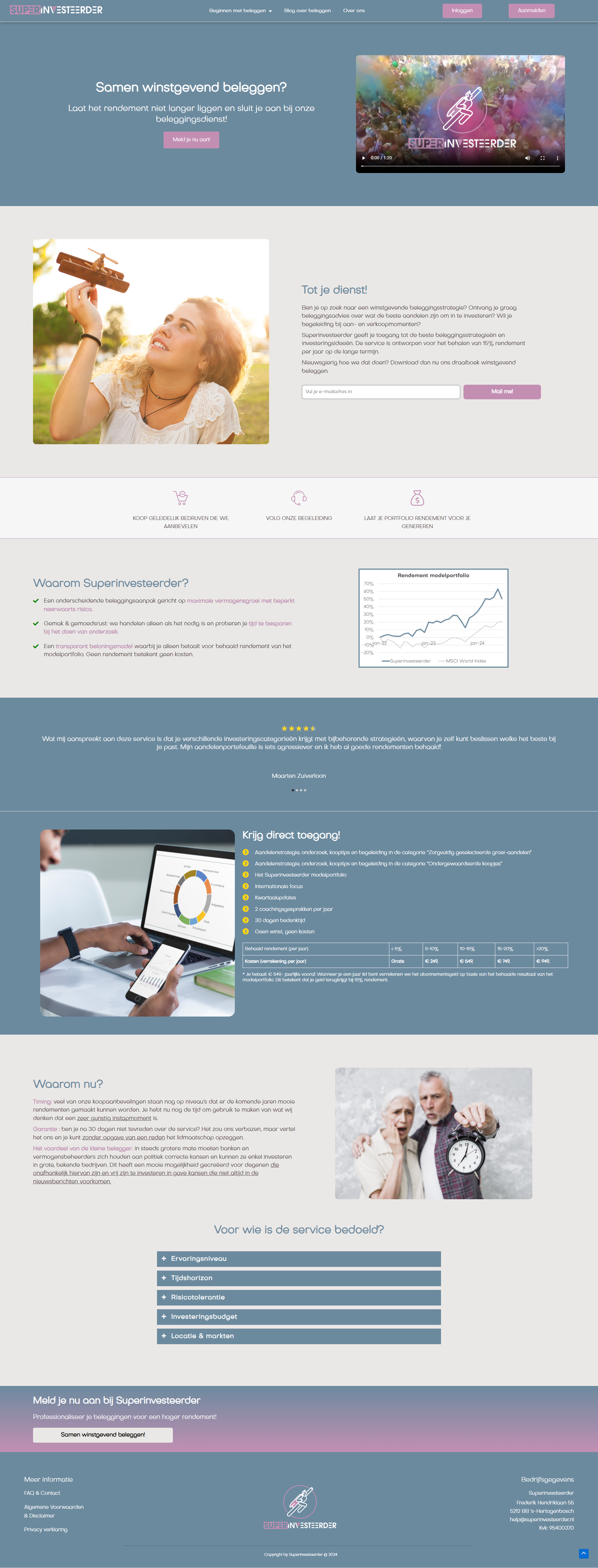 Portfolio project: Investment Membership Website, built with Wordpress, located in USA