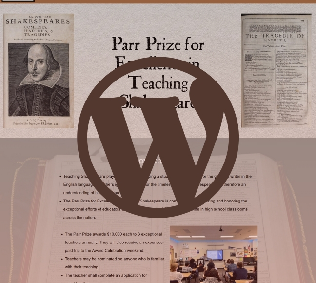 WordPress website backend with dynamic content tools and plugins